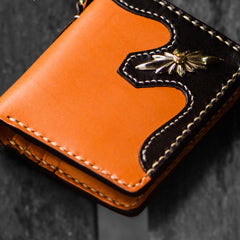 Handmade Leather Trucker Bag Mens billfold Wallet Cool Chain Wallet Biker Wallet for Men