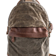 Canvas Leather Mens Cool Chest Bag Sling Bag Crossbody Bag Travel Bag Hiking Bag for men - iwalletsmen