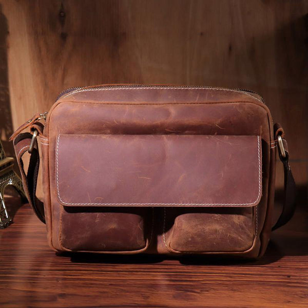 Vintage LEATHER MENS COURIER BAG Postman BAG SIDE BAG 10 inches MESSENGER BAG FOR MEN - iwalletsmen