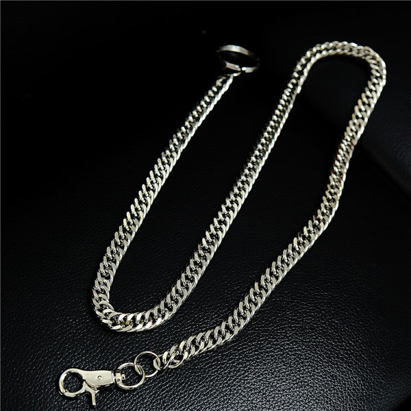 Badass Men's Silver Stainless Steel Wallet Chain Pants Chain Long Biker Wallet Chain For Men - iwalletsmen
