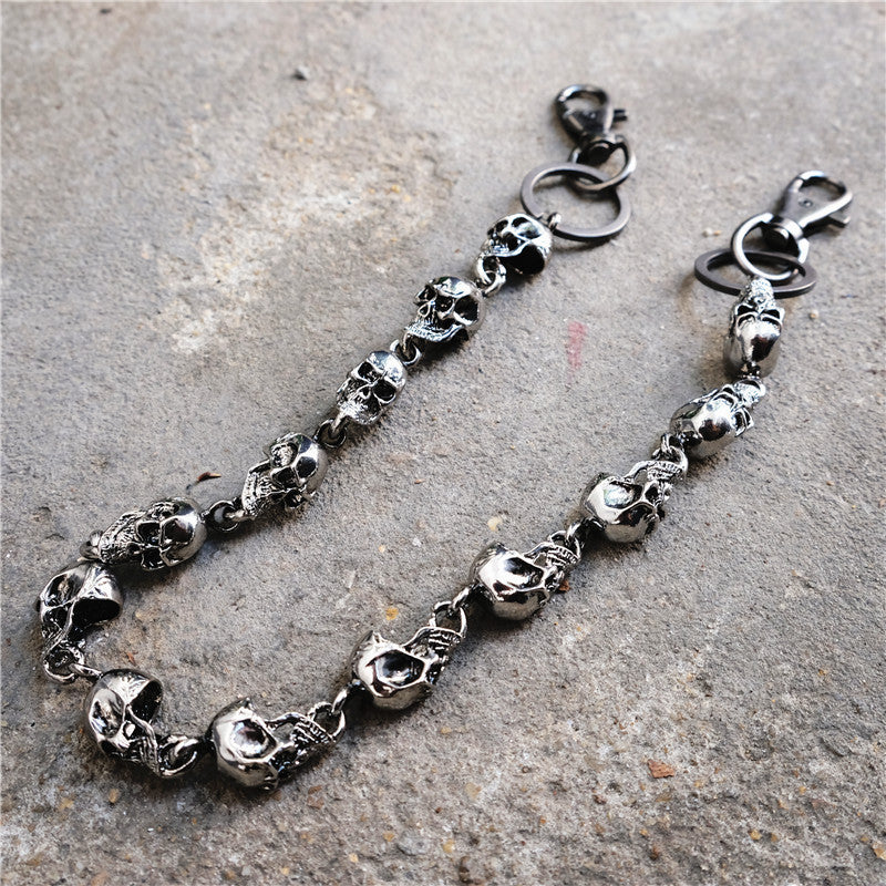 Badass Silver Skull Pants Chain Mens Biker Wallet Chain Wallet