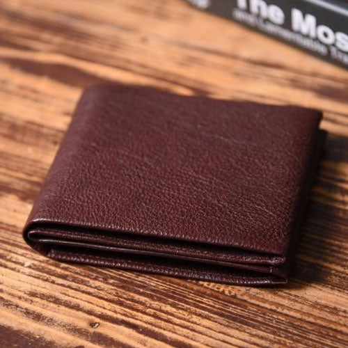 Genuine Leather Mens Cool billfold Leather Wallet Men Small Wallets Bifold for Men - iwalletsmen
