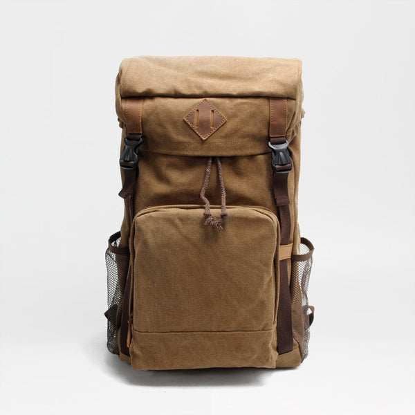 Cool Canvas Mens Retro Large 15‘’ Backpack Travel Backpack Hiking Backpack for Men - iwalletsmen