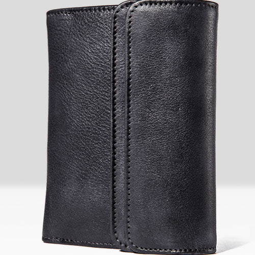 Handmade Mens Cool billfold Leather Wallet Men Small Slim Wallets Trifold for Men