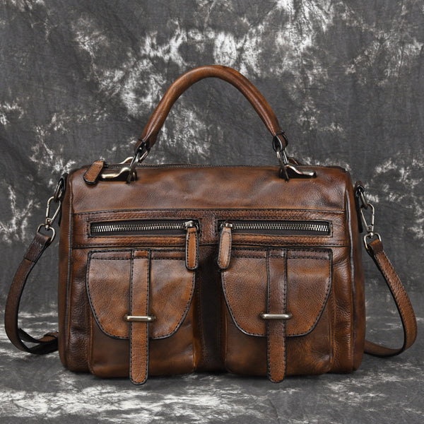 Vintage Leather Men's Small Messenger Bag Handbag Shoulder Bag For Men - iwalletsmen