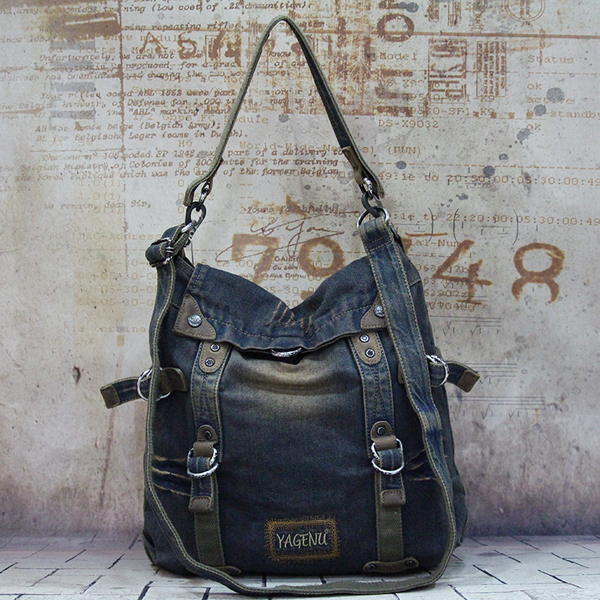 Blue Denim Mens Casual Large Square Messenger Bags Jean Postman Bag Courier Bag For Men - iwalletsmen