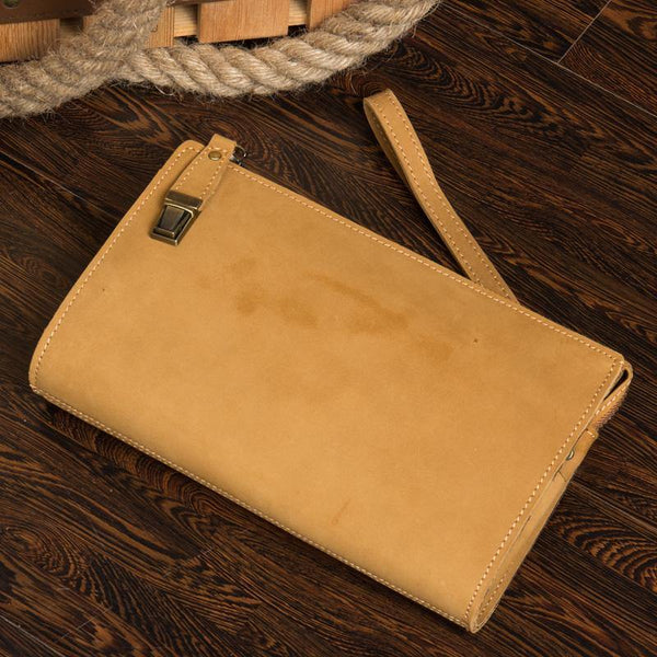 Dark Brown Cool Mens long Clutch Wallet Wristlet Wallet Clutch Bag Large Long Wallet for Men - iwalletsmen