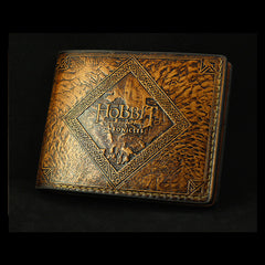 Handmade Leather Tooled Hobbit2 Mens billfold Wallet Cool Leather Wallet Slim Wallet for Men