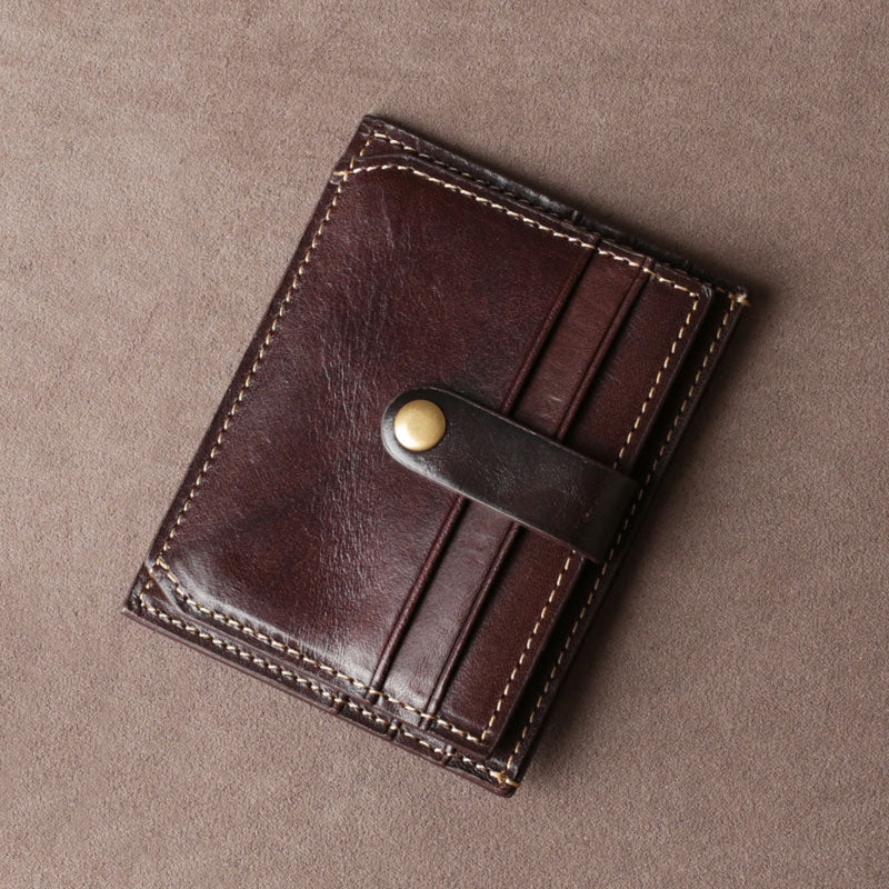 Mens Wallet with 15 Credit Card Slots Genuine Leather 501 Brown