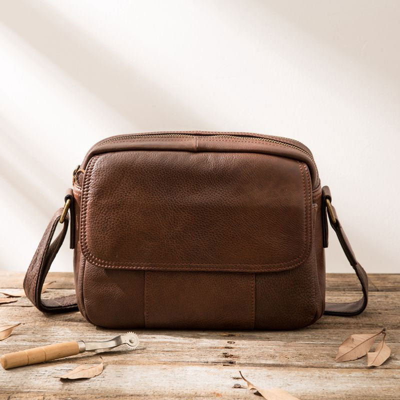 Cool Leather Small Mens Messenger Bags Small Shoulder Bag for Men - iwalletsmen