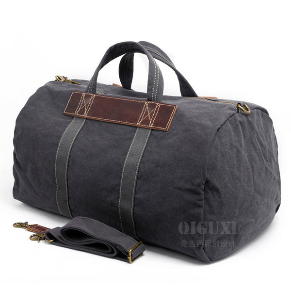 Mens Waxed Canvas Weekender Bag Canvas Travel Bag Canvas Overnight Bag for Men - iwalletsmen