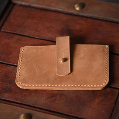 Handmade Mens Cool billfold Leather Wallet Men Small Card Slim Wallets Bifold for Men - iwalletsmen