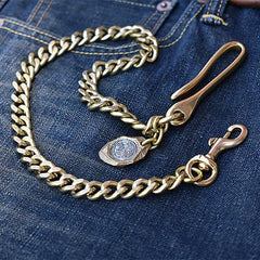 Cool Men's Brass 18â€?long â€?Jeans Chain Jean Chain Silver Biker Wallet Chain Pants Chains For Men - iwalletsmen