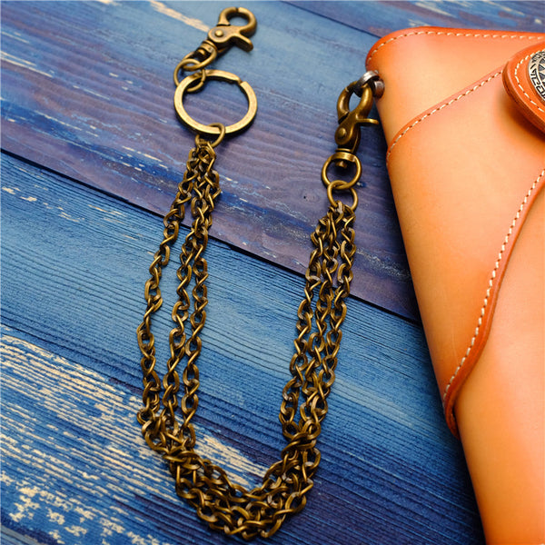 Cool Men's Brass Pants Chain Punk Fashion Gold Wallet Chains For Men - iwalletsmen