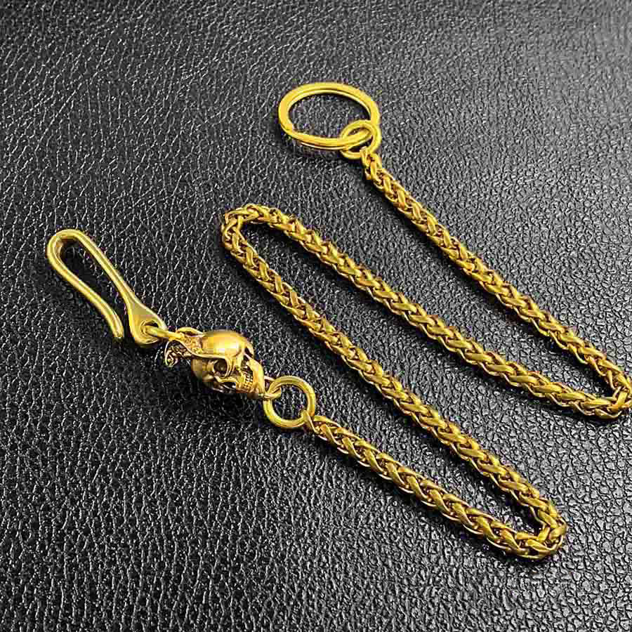 Cool Brass 18" Mens Lizard Skull Key Chain Pants Chain Wallet Chain Motorcycle Wallet Chain for Men - iwalletsmen