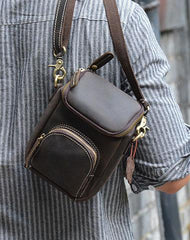 Vintage Leather Belt Pouch for Men Waist Bags BELT BAGs Shoulder Bags For Men - iwalletsmen