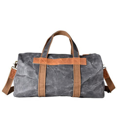 Gray Canvas Mens Travel Bag Weekender Bag Duffle Bag Large Canvas Weekender Bag for Men - iwalletsmen