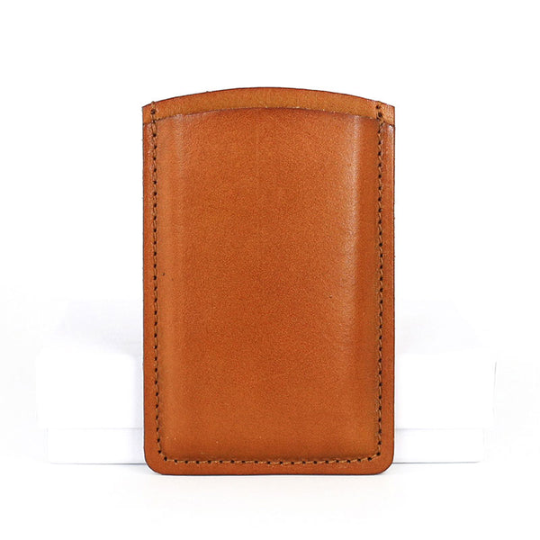 Leather Mens Slim Card Wallet Front Pocket Wallet Small Change Wallets for Men - iwalletsmen