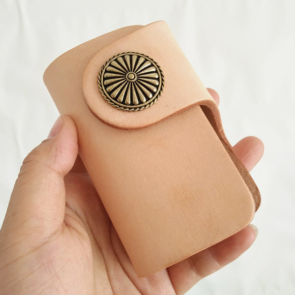 Handmade Mens Beige Leather Biker Key Wallets Cool Small Key Wallet Key Holder - iwalletsmen