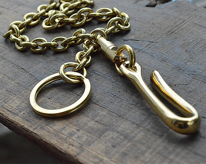 Cool Men's Handmade Brass Key Ring Wallet Key Chain Pants Chains Biker Wallet Chain For Men - iwalletsmen