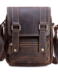Cool Leather Vintage Mens Brown Small Side Bag Small Shoulder Bags For Men - iwalletsmen