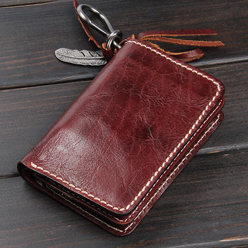 Handmade Leather Mens Chain Biker Wallet Cool Leather Wallet Wrist Wallets for Men - iwalletsmen