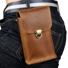 Cool Leather Men's Cell Phone Holsters Belt Pouch Belt Bag Waist Bag For Men - iwalletsmen