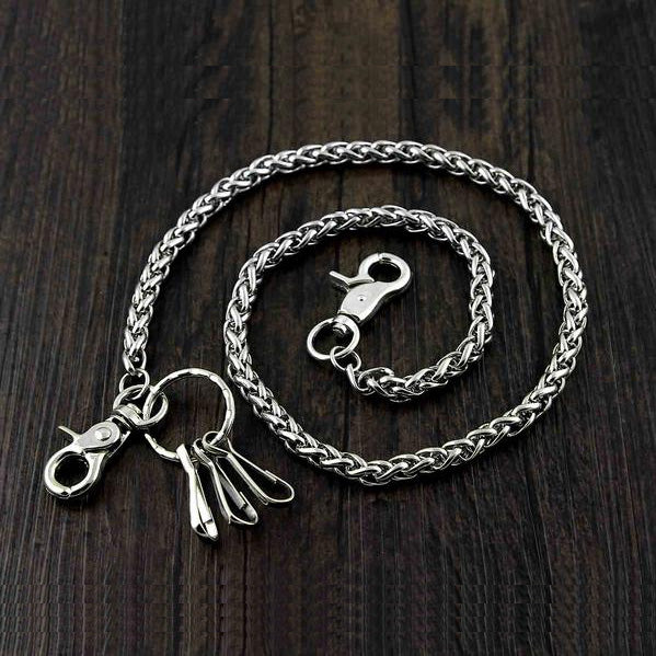 Mens Keychain Biker Wallet Chain Pants Chain Silver Wallet Chain