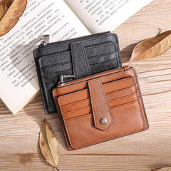 Leather Mens Card Wallets Cool Card Holders Card Holder Wallet Black Front Pocket Wallet For Men - iwalletsmen