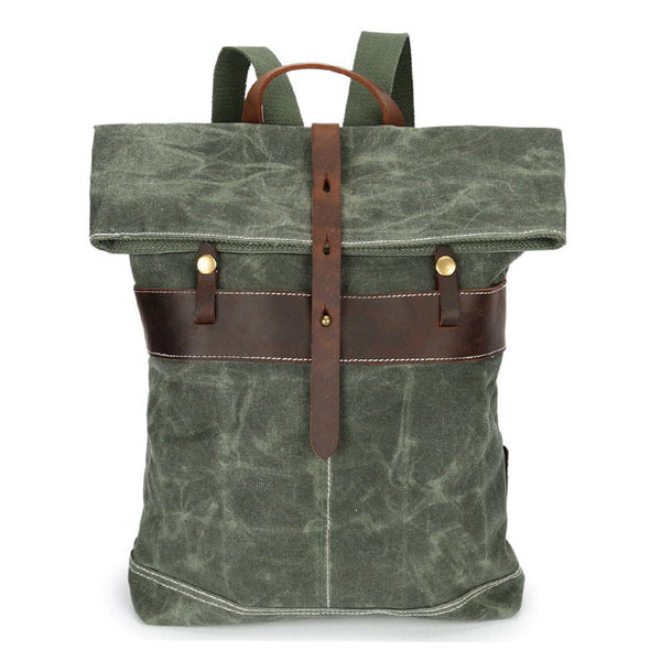 Waxed Canvas Mens Cool Backpacks Canvas Travel Backpack Canvas School Backpack for Men - iwalletsmen
