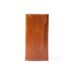 Brown Handmade Leather Mens Long Wallet Bifold Long Wallet Cellphone Wallet For Men - iwalletsmen