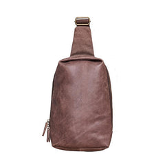 Canvas Leather Mens Gray Sling Backpacks Brown Chest Bag Sling Pack Sling Bag For Men - iwalletsmen