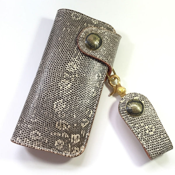 Handmade Leather Biker Wallet Mens Cool Chain Wallet Trucker Wallet with Chain