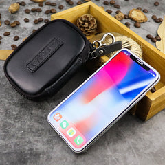 Cool Black Leather Men's Key Wallet Zipper Car Key Holder Card Wallet For Men - iwalletsmen