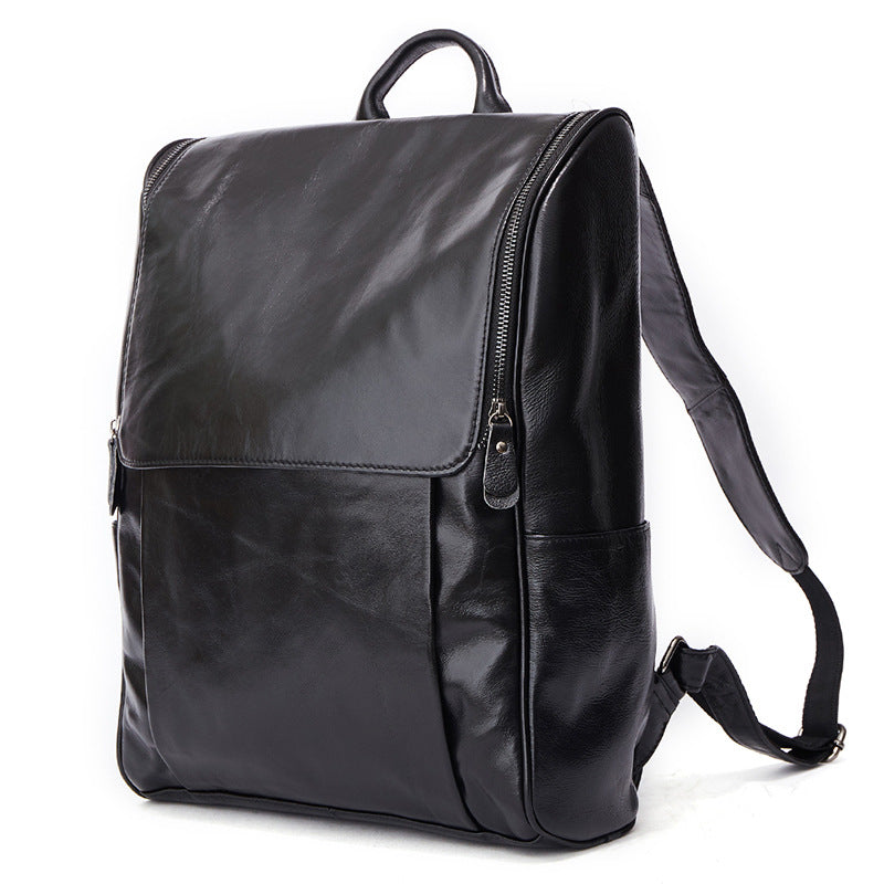 Cool Leather Black Mens Large Brown Backpacks Travel Backpack 14inch Laptop Backpack for Men - iwalletsmen