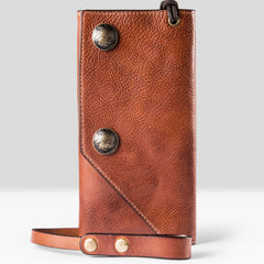 Handmade Mens Cool Leather Chain Wallet Biker Trucker Wallet with Chain for Men - iwalletsmen
