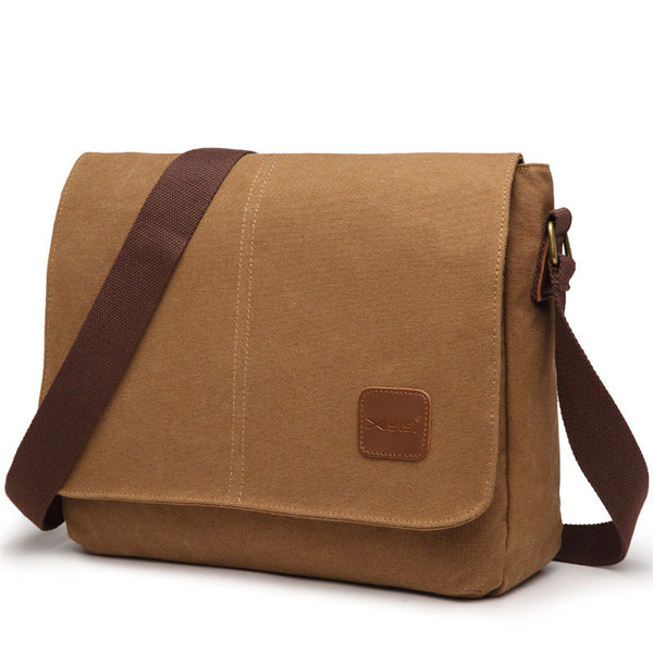Cool Canvas Mens Side Bag Black Shoulder Bag Gray College Bag Khaki Messenger Bag for Men - iwalletsmen