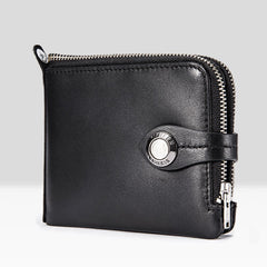 Handmade Mens Cool billfold Leather Wallet Men Small Wallets Bifold for Men