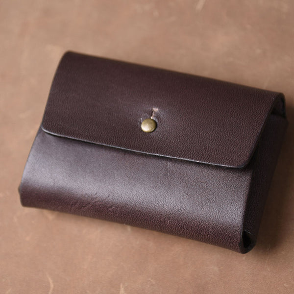 Handmade Leather Mens Cool Coin Change Leather Wallet Men Small Wallets Card for Men