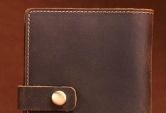 Handmade Mens Leather Small Slim Passport Wallet Vintage Bifold Long Wallet For Men - iwalletsmen
