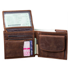 Bifold Leather Mens Large Wallet Small Wallet billfold Wallet Driver's License Wallet for Men - iwalletsmen