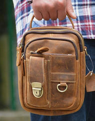 Vintage Leather Belt Pouches for Men Waist Bag BELT BAG Shoulder Bags For Men - iwalletsmen
