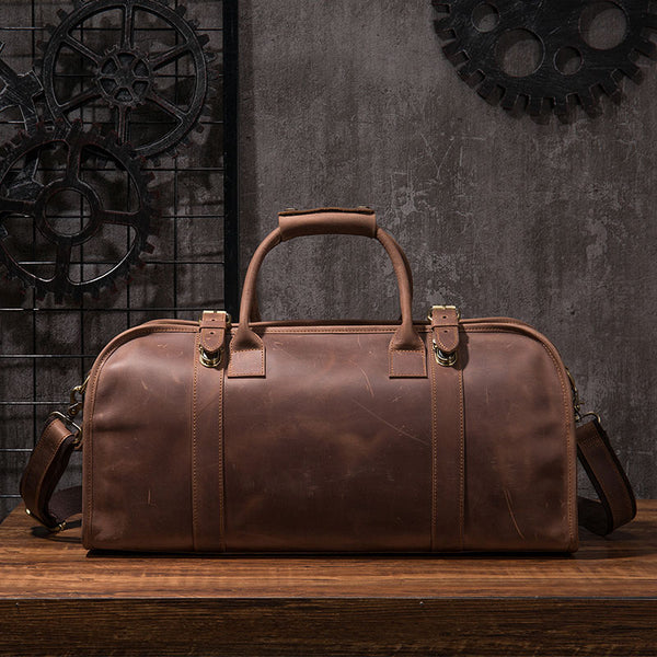 Cool Leather Mens Overnight Bags Weekender Bag Vintage Travel Bags Duffle Bag for Men - iwalletsmen