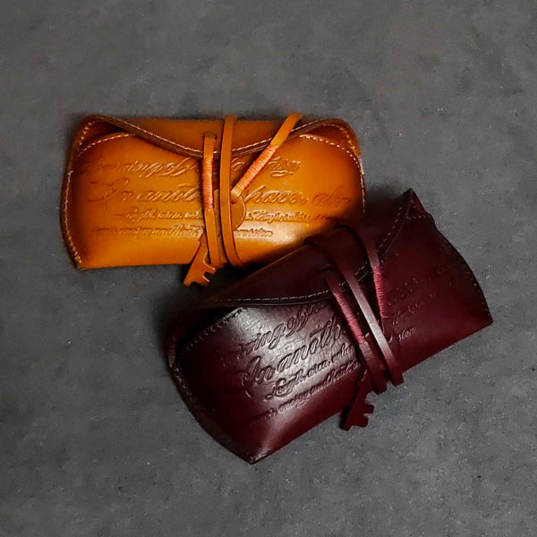 Handmade Vintage LEATHER MEN'S Womens Sunglasses Box Case Yellow Brown Glasses Holder For Men - iwalletsmen