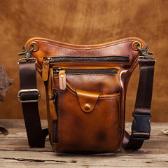 Cool Leather Men's Belt Pouch Waist Bag Small Side Bag Drop Leg Bag For Men - iwalletsmen
