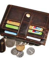 Vintage Leather Mens Front Pocket Wallet Slim Wallet for Men - iwalletsmen