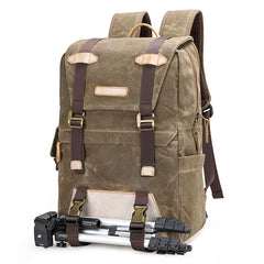 CANVAS WATERPROOF MENS CANON CAMERA BACKPACK 15'' LARGE NIKON CAMERA BAG DSLR CAMERA BAG FOR MEN - iwalletsmen