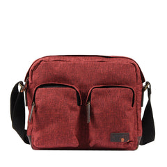Fashion Oxford Cloth Leather Mens Ancient Red Side Bag Messenger Bags Ancient Gray Oxford Cloth Courier Bag for Men - iwalletsmen