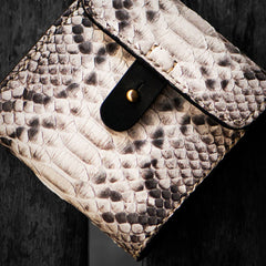 Handmade Leather Boa Skin Tooled Mens billfold Wallet Cool Slim Wallet Biker Wallet for Men