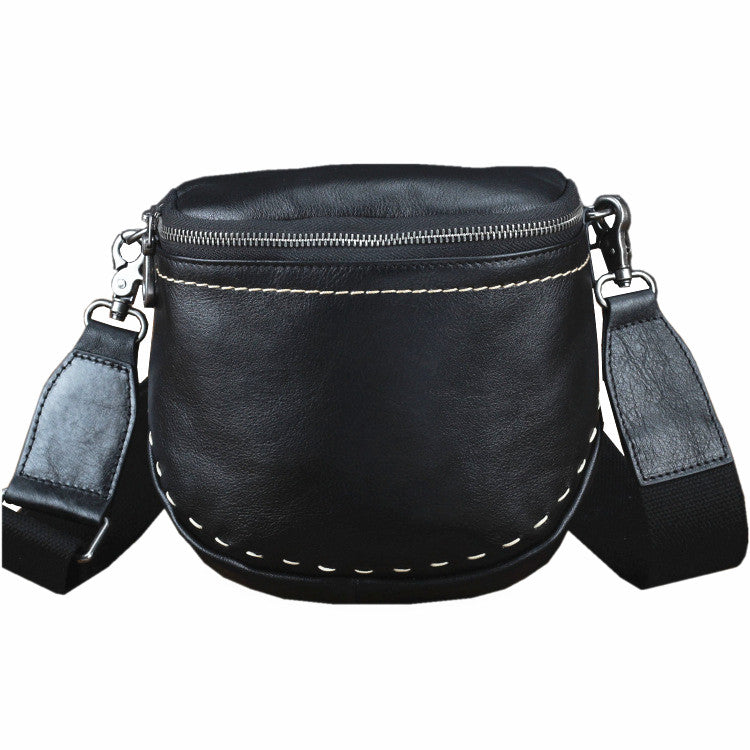 Black MENS LEATHER FANNY PACK Messenger Bag BUMBAG Side Bag WAIST BAGS Belt Pouch For Men - iwalletsmen